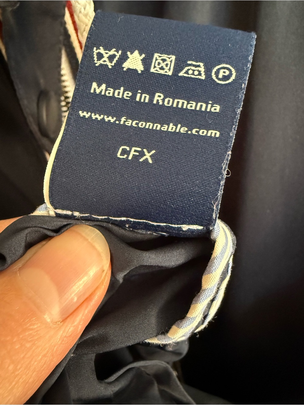 Faconnable Navy Hooded Windbreaker Jacket - Picture 6 of 6